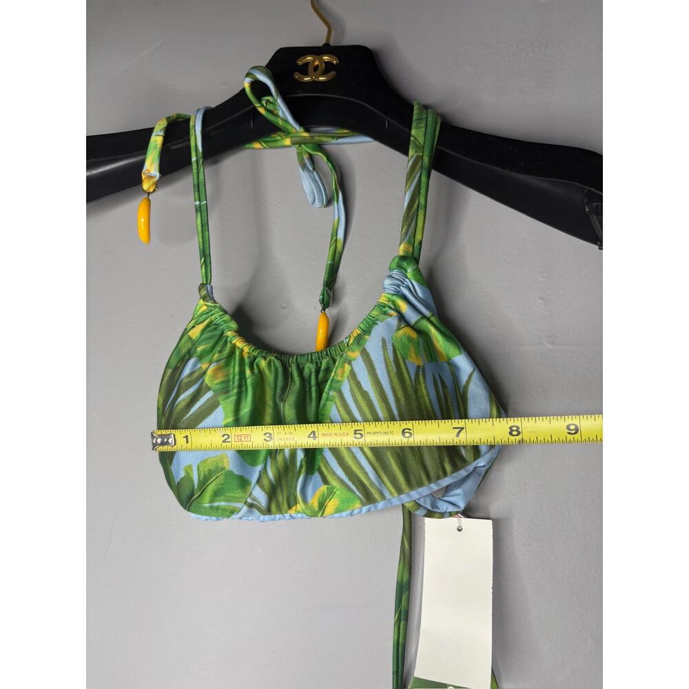 Brand New Farm Rio Women's Size XS Fresh Bananas Green Bikini Top Swimwear - Picture 3 of 5